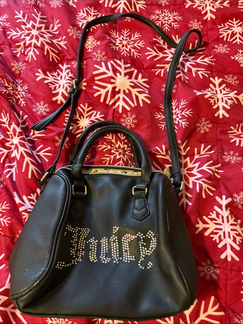 Juicy Couture Black Studded Crossbody Satchel
